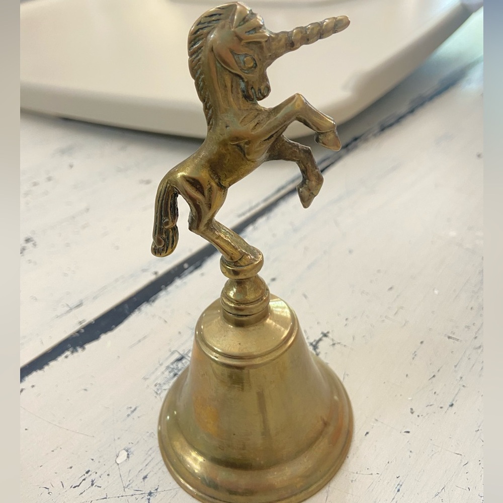 Vintage Brass Unicorn Decorative Bell